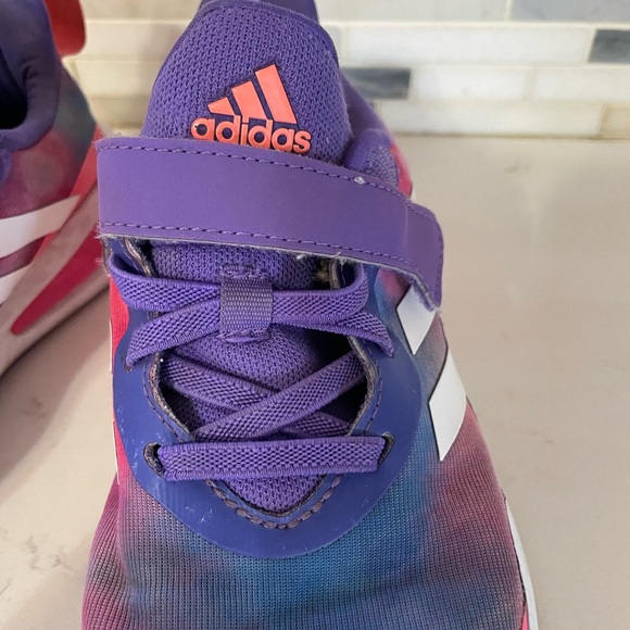 Adidas Fortarun girls 1.5 purple pink tie dye slip on mesh upper sneakers - Picture 6 of 8